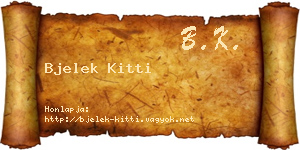 Bjelek Kitti névjegykártya